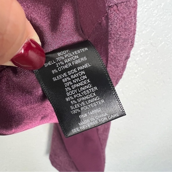 Torrid Purple Moto Jacket 2X - Stretch Knit Panels, Full Zip, Flannel Coat, EUC - Picture 10 of 12